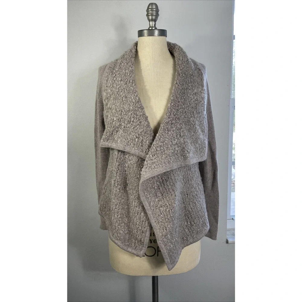 Loft Womans XS Open Front Waterfall Cardigan Sweater Acrylic Wool Mohair Nylon